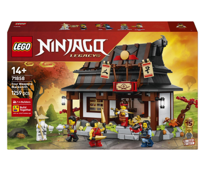 Klocki LEGO® LEGO NINJAGO 71858 Kuźnia cztery bronie — 15-lecie